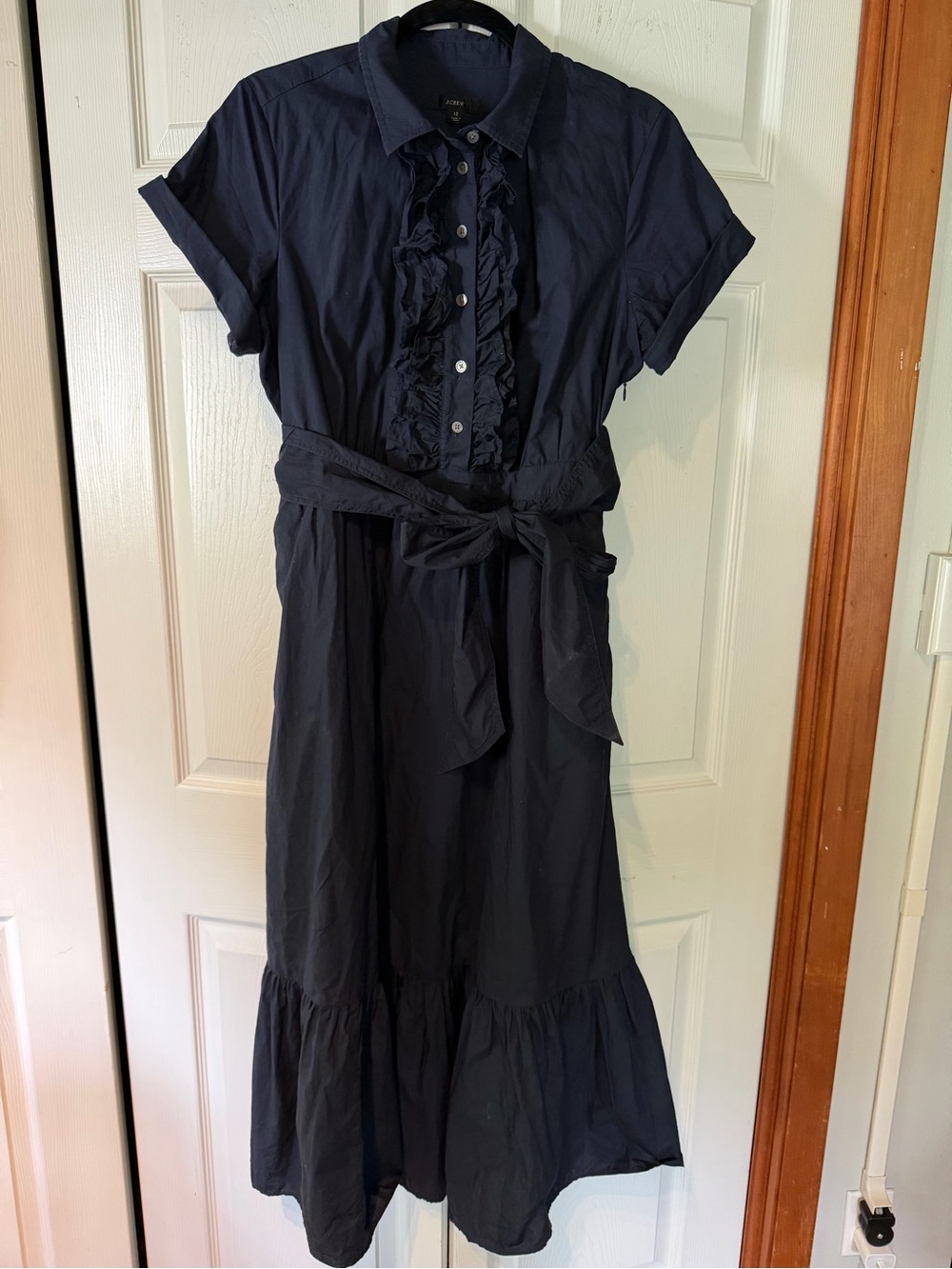 J. Crew Ruffle-front Maxi Dress in Cotton Poplin - Picture 3 of 5
